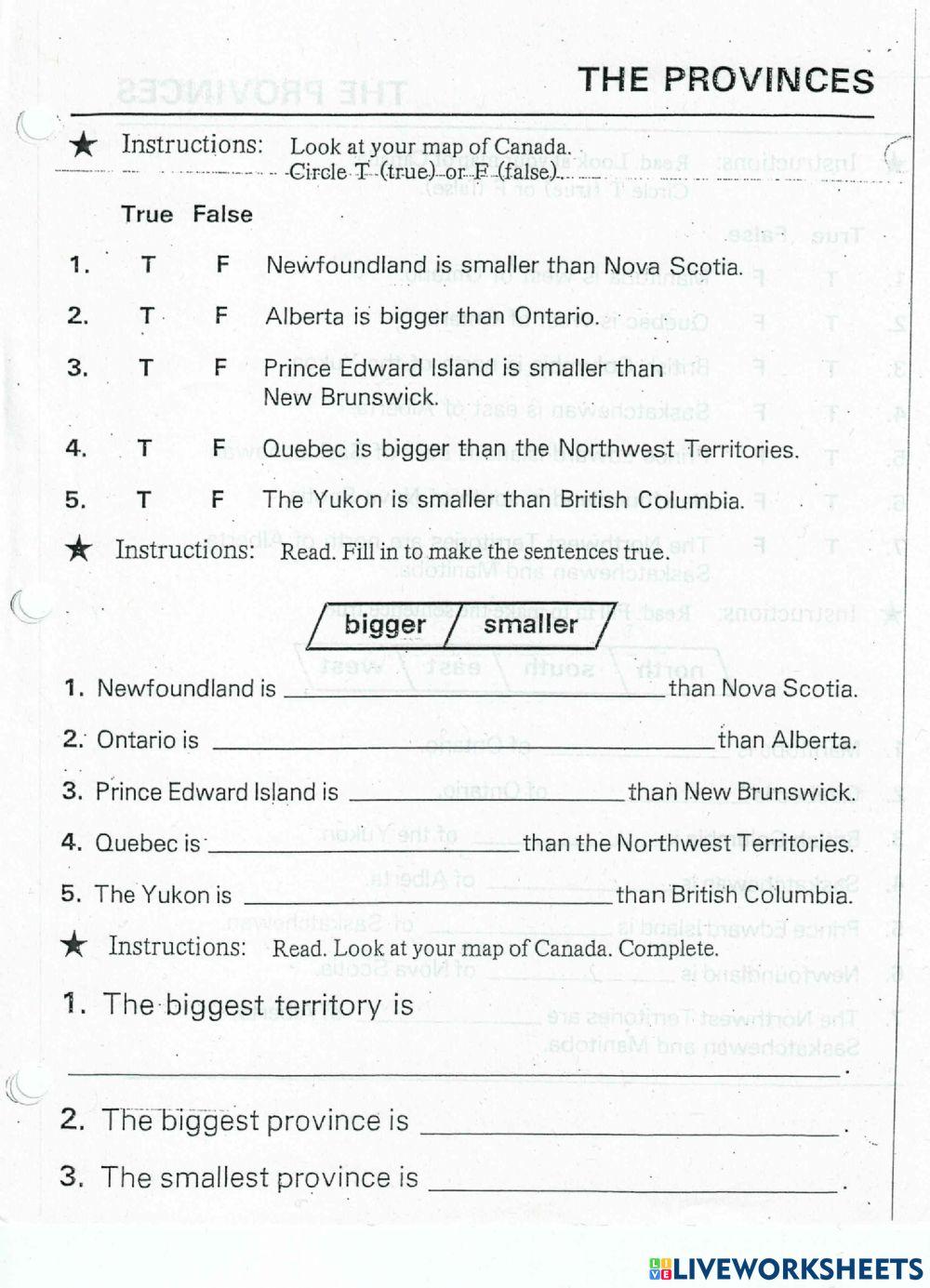 Canadian Provinces and Territories