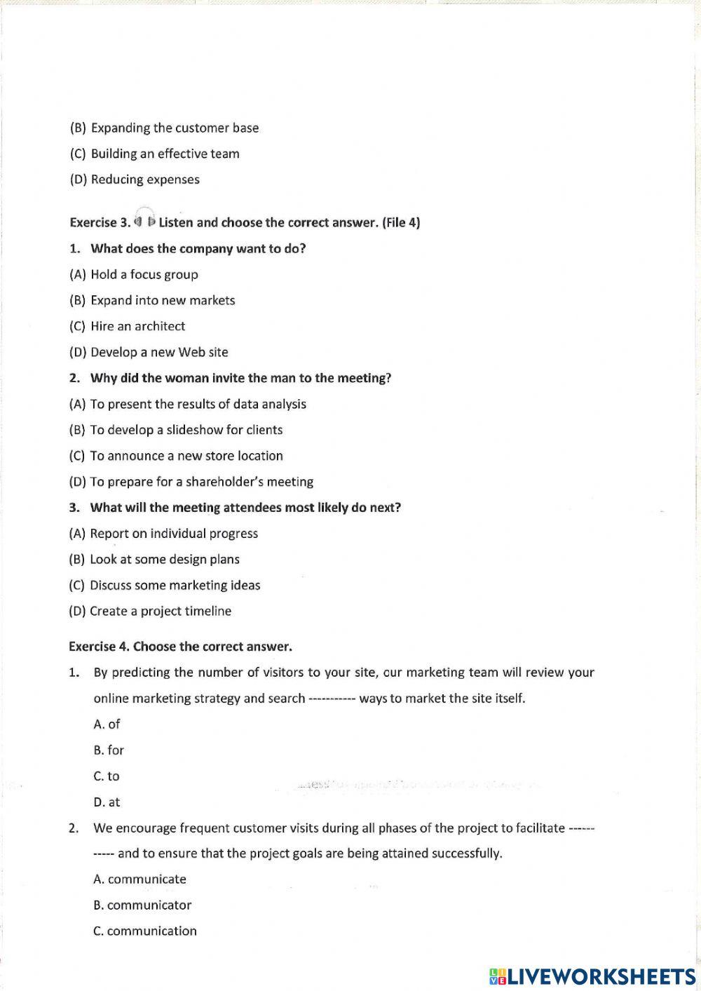 Unit 20: marketing - investment