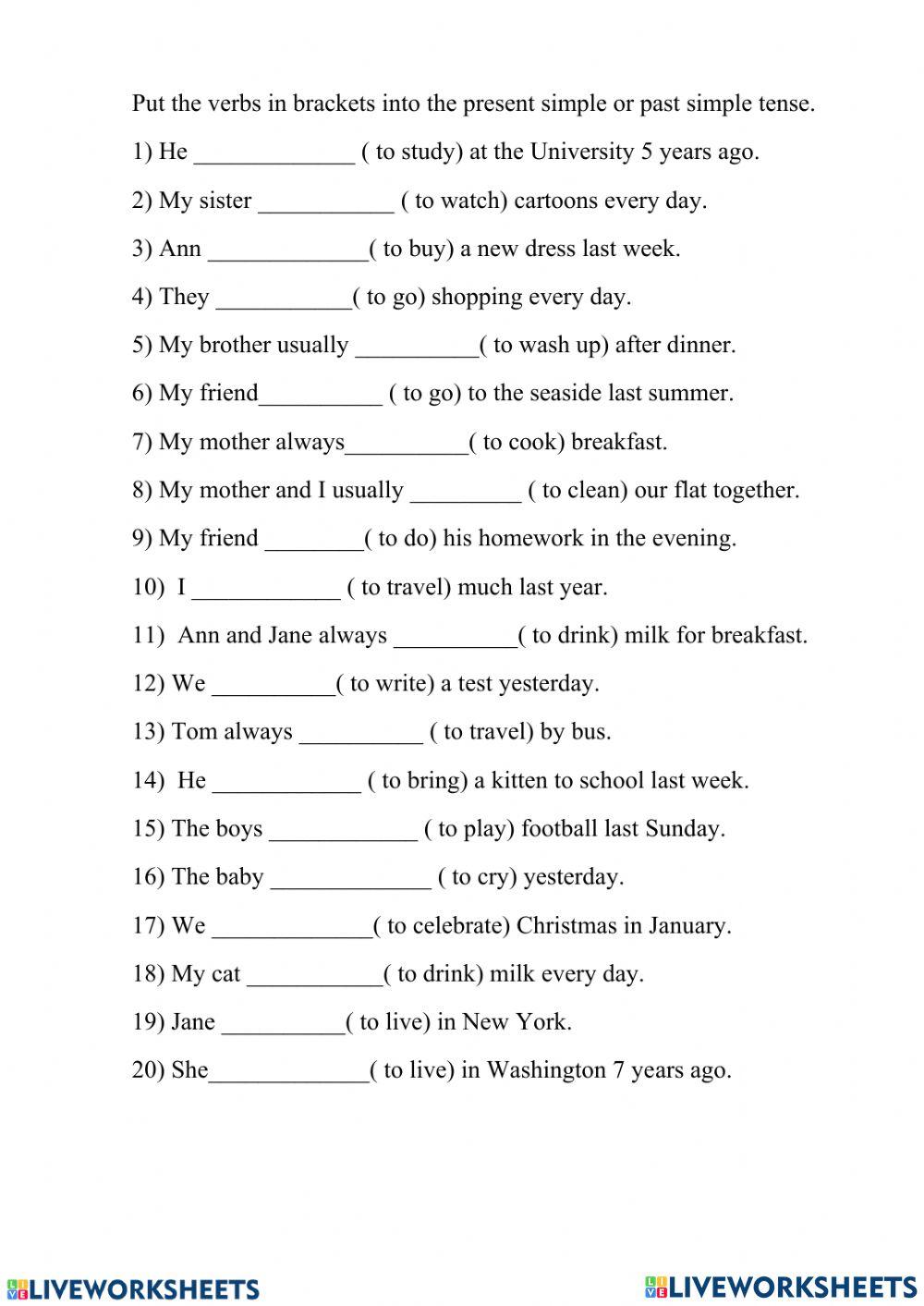 Simpre present and simple past