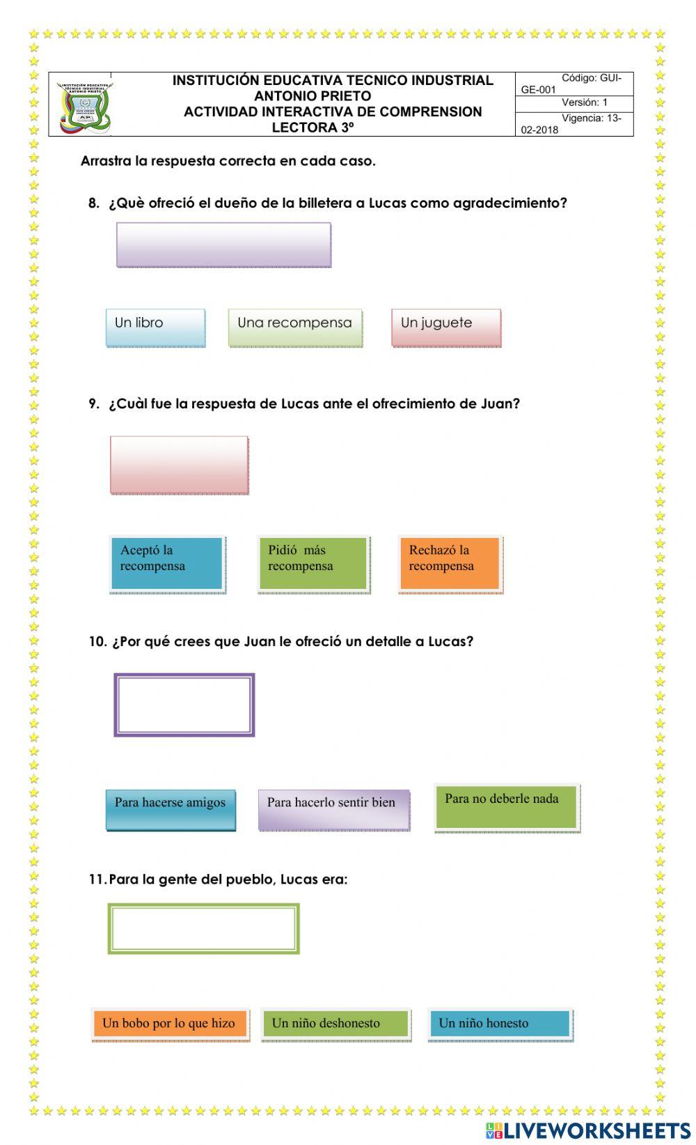 Lecturas de comprension