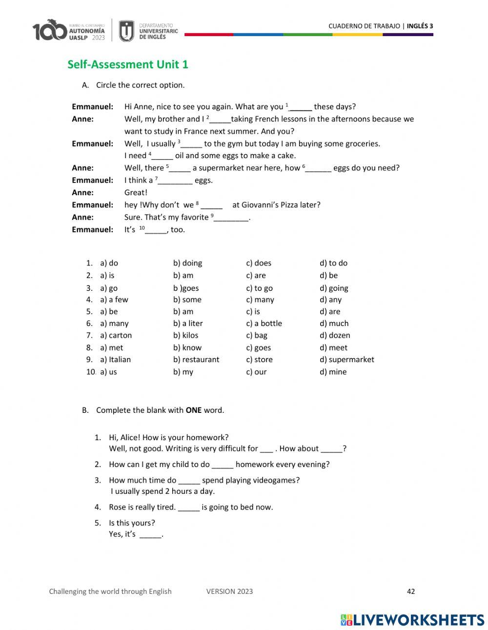 Final Online Exercise For Live Worksheets Final Online Exercise For Live Worksheets