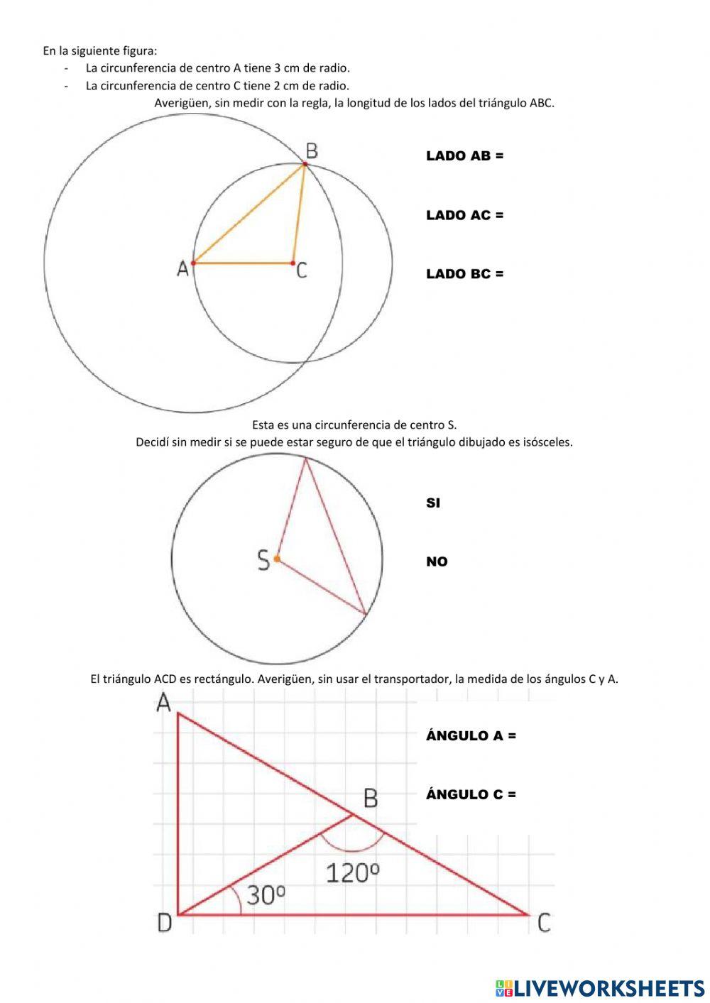 Geometría triángulos y circunferencias