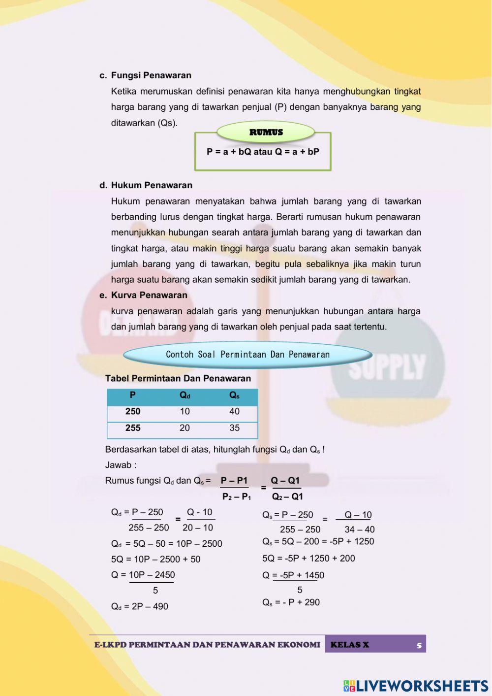 Permintaan dan penawaran