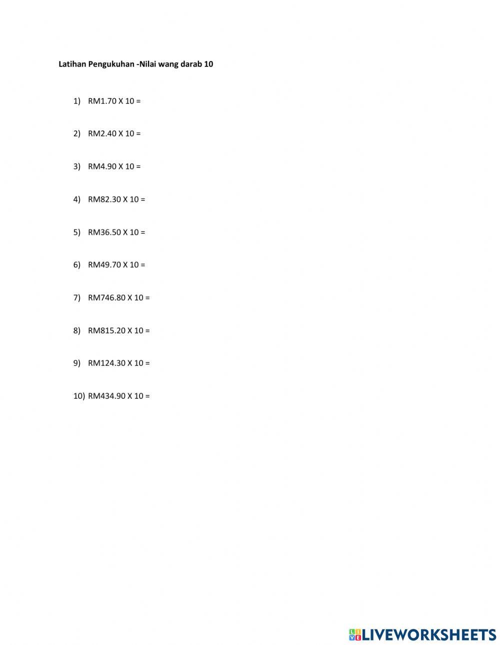 Latihan Pengukuhan WANG DARAB 10