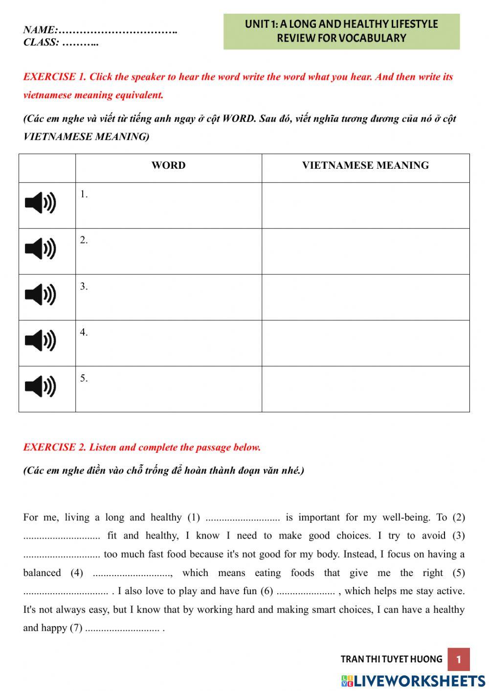 A long and healthy lifestyle