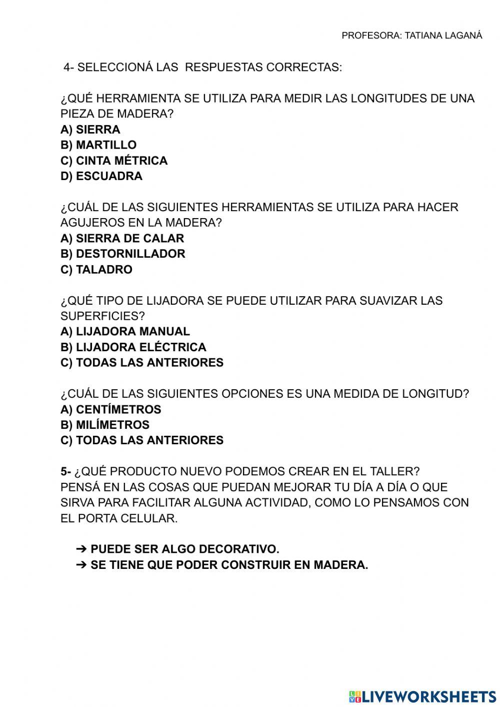 Evaluacion de carpinteria