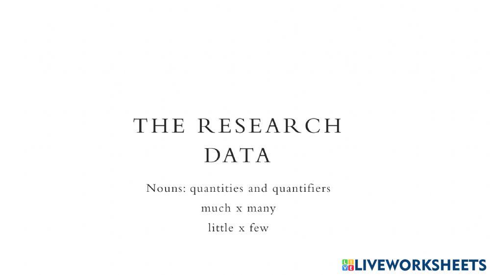 Nouns from a Medical Research