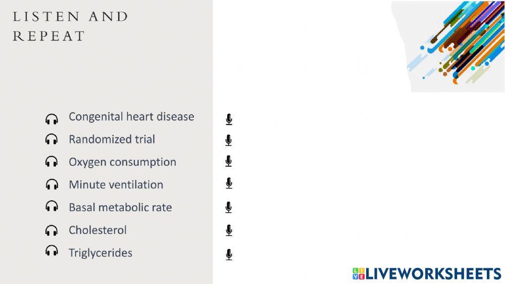 Nouns from a Medical Research