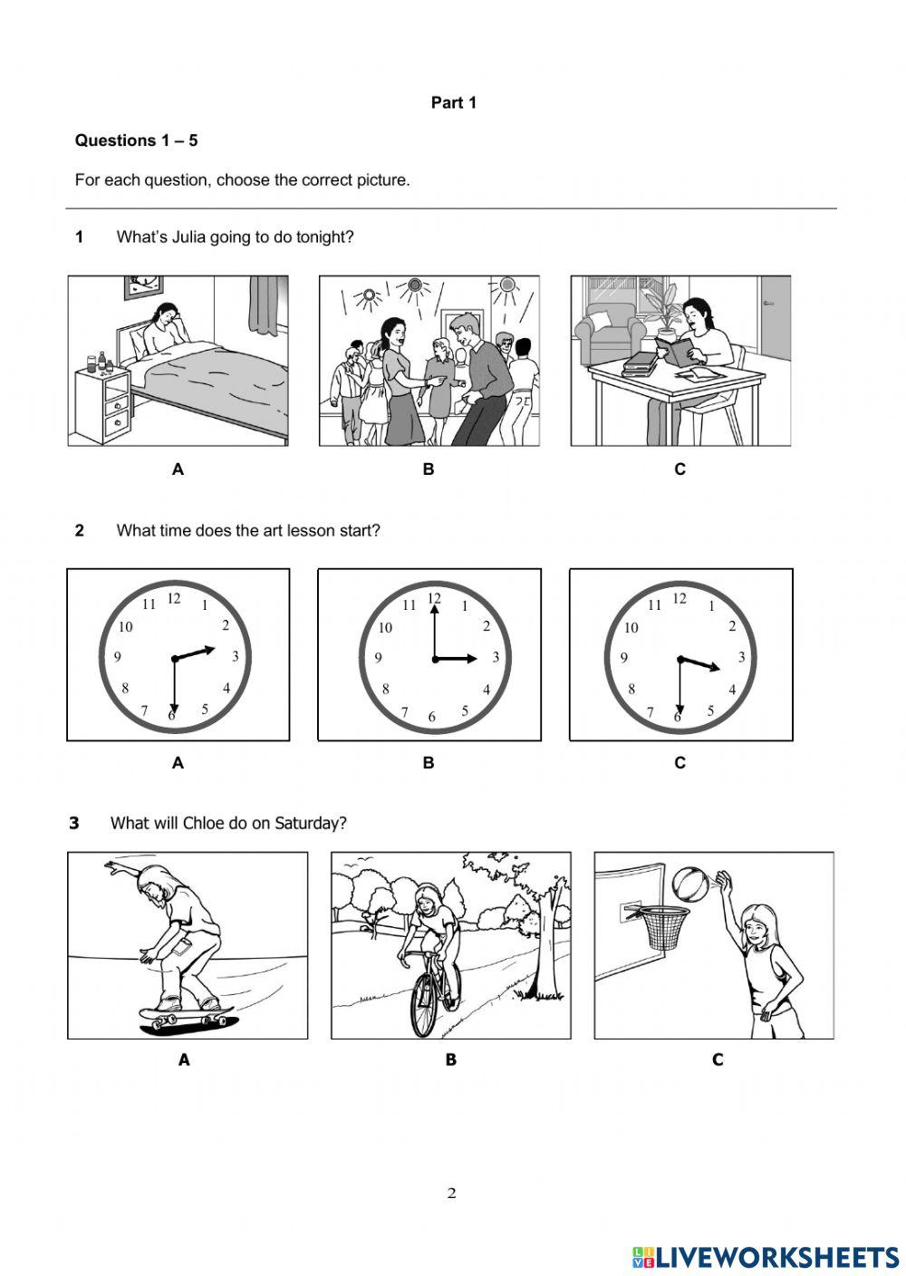 Listening english test