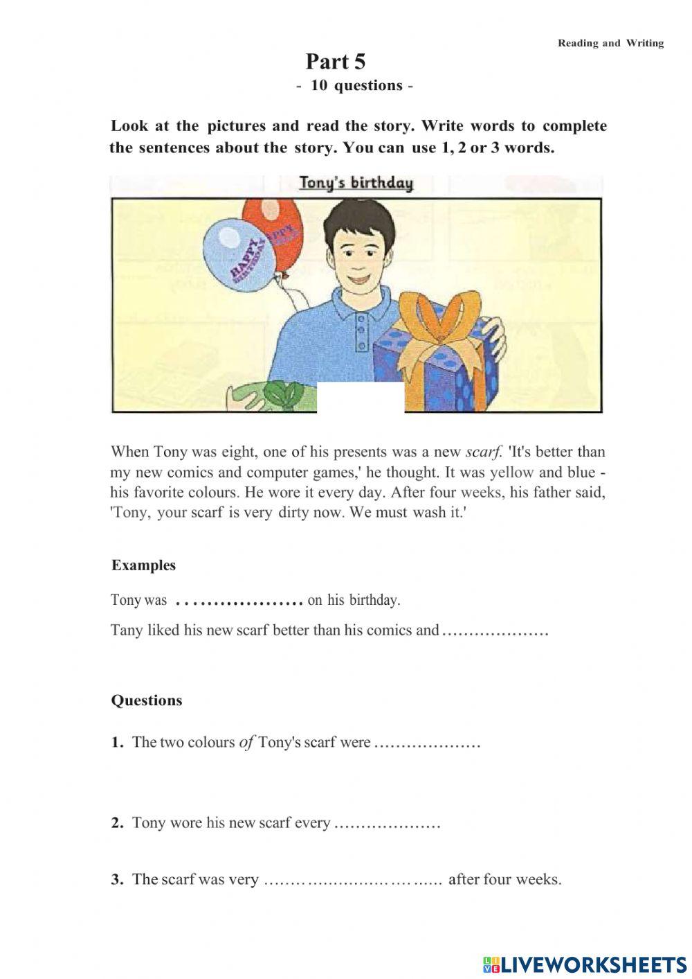 Entrance exam-writing and listening