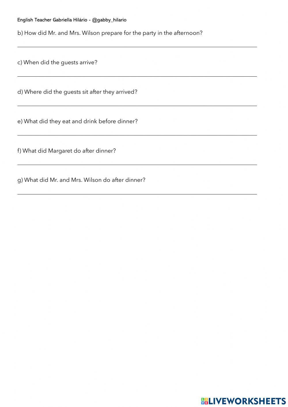 SBS 1 - C15 - Reading and Grammar - Wilsons' Party