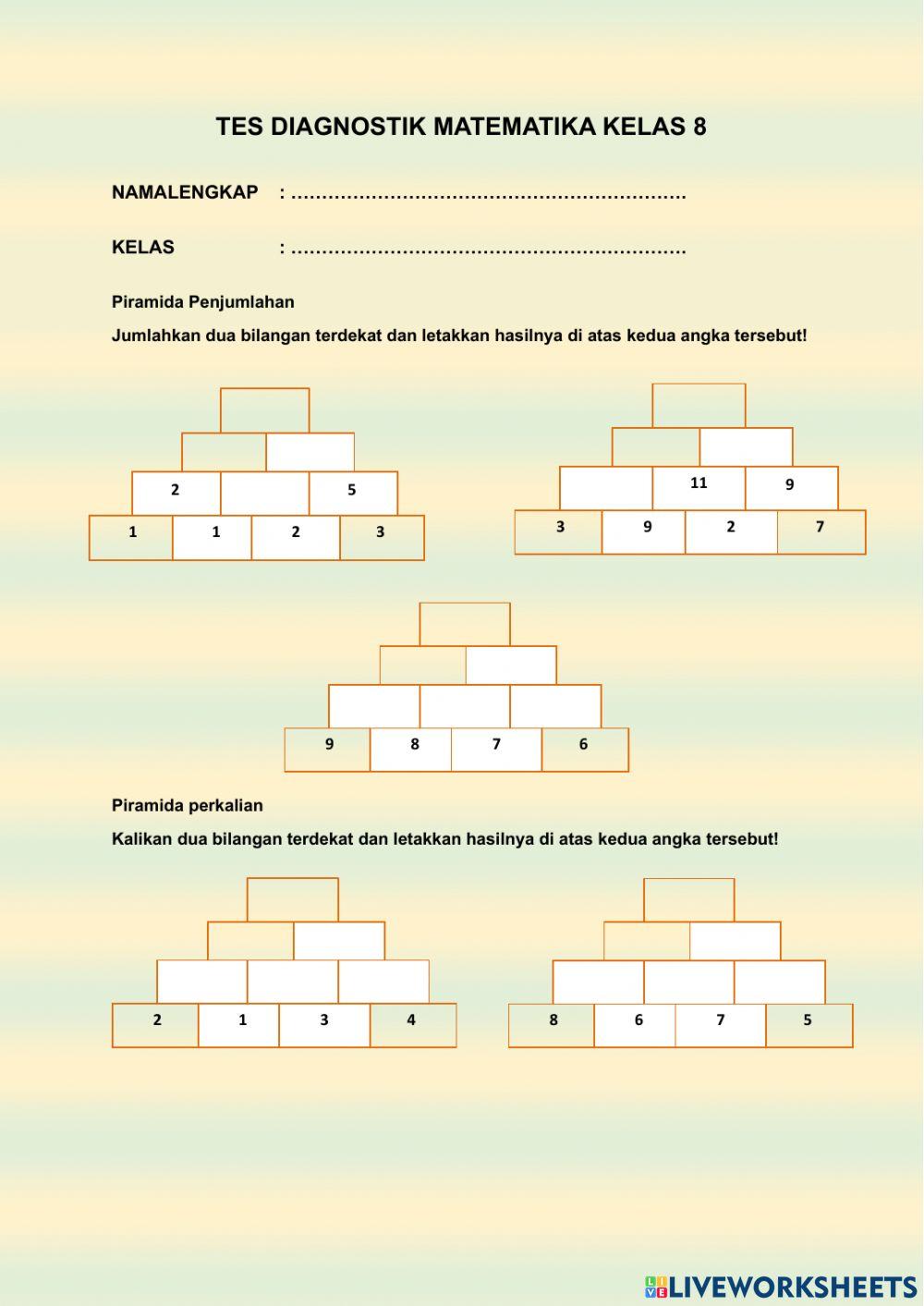 Tes diagnostik matematika kelas 8