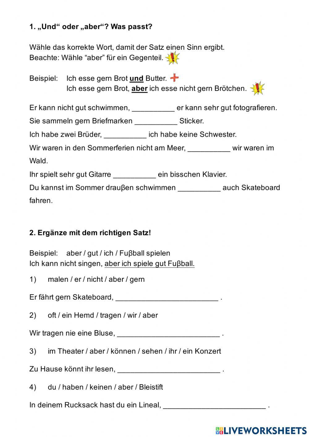 Was passt? Und oder aber?