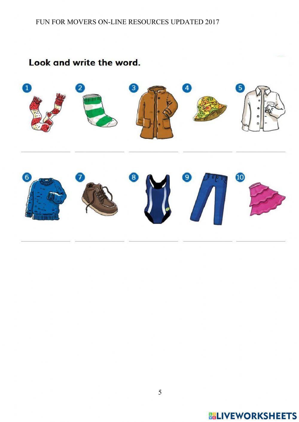 Mover activities worksheet Live Worksheets