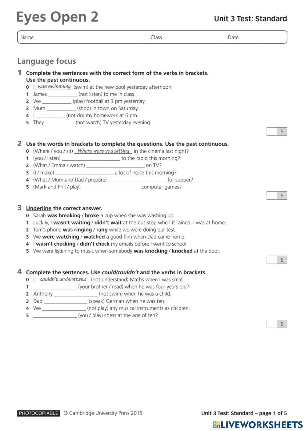Unit 3 Online Exercise For Live Worksheets Unit 3 Online Exercise For Live Worksheets