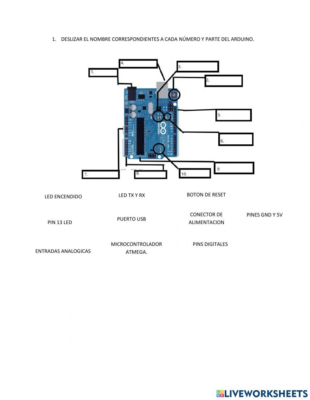 Las partes del arduino worksheet | Live Worksheets