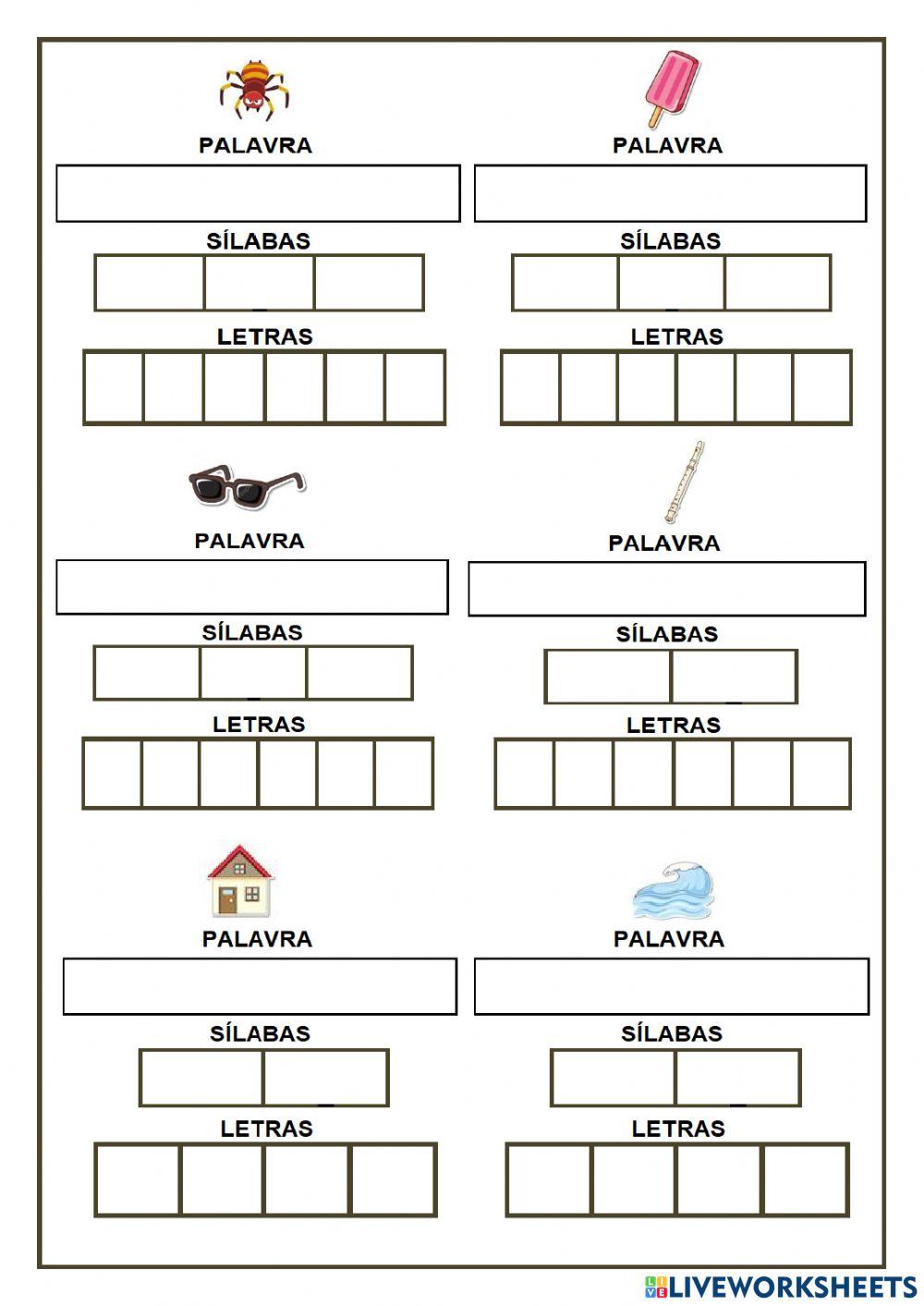 Separação de sílabas