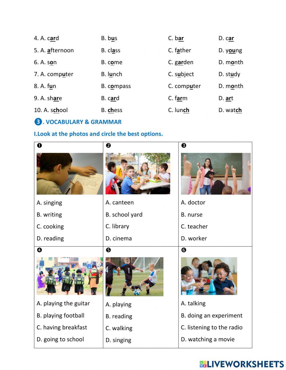 English 6-Unit 2-My new school