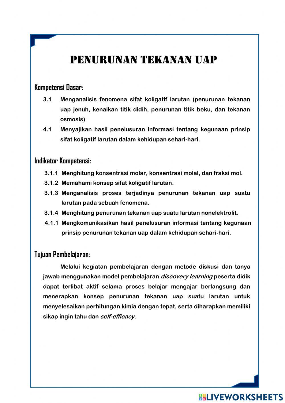 LKPD Penurunan Tekanan Uap