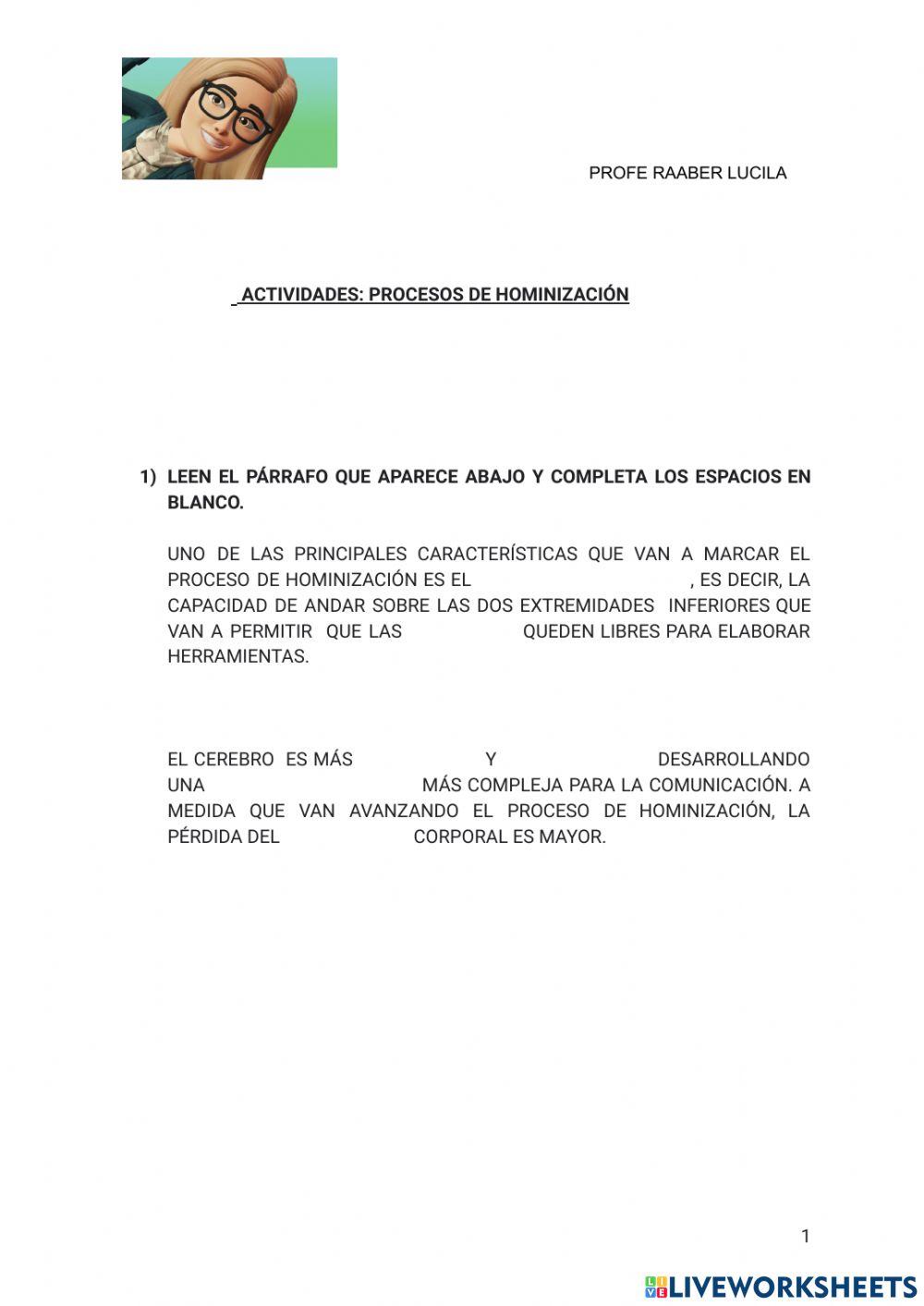 El proceso de hominizacion