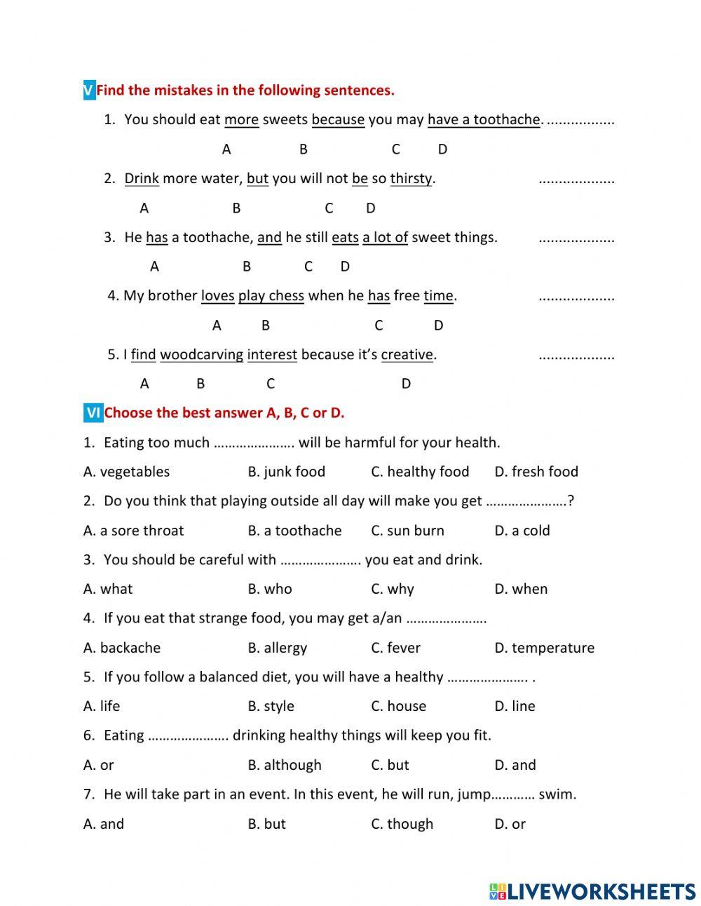 English 7-Unit 2-Healthy living