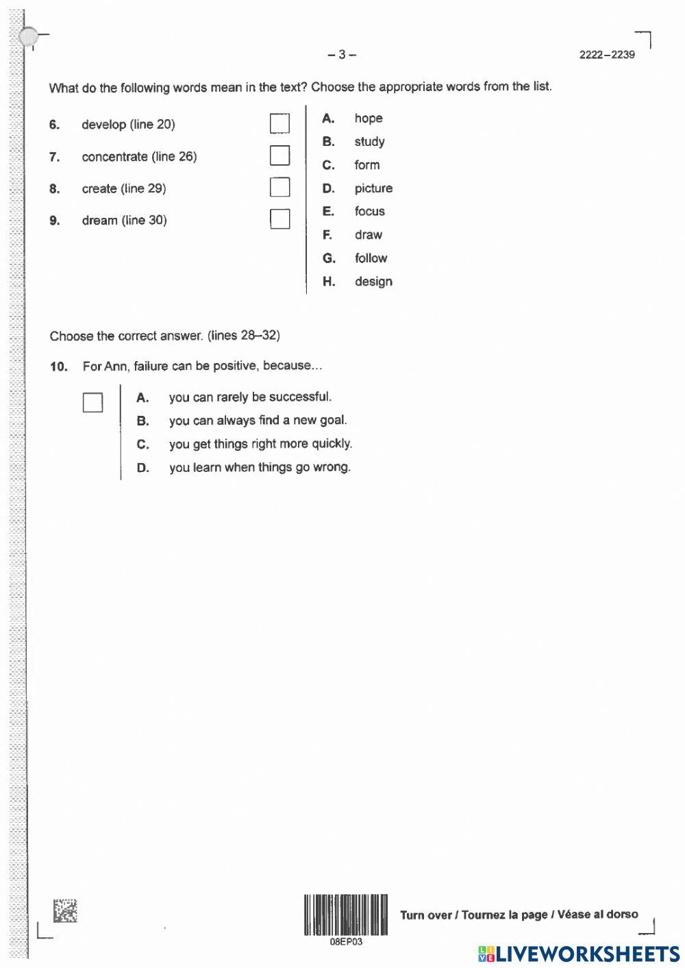 Standar level ib reading