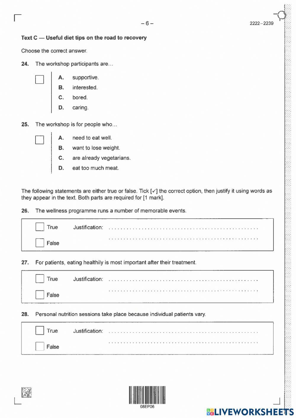 Standar level ib reading