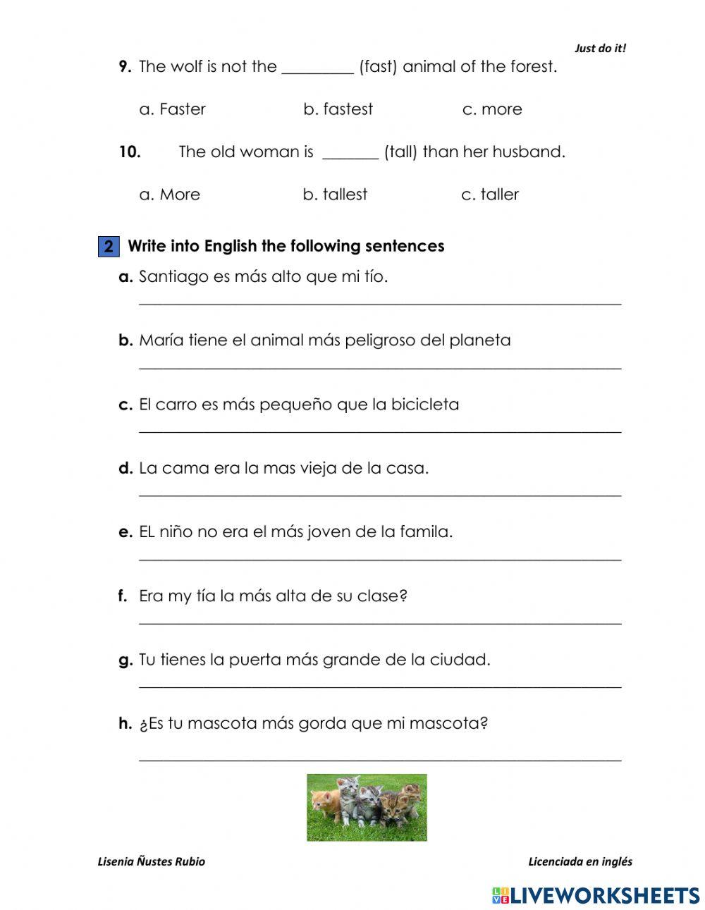 Comparative and superlative