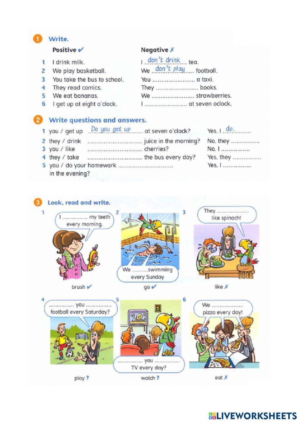 Simple present online exercise for Primary | Live Worksheets