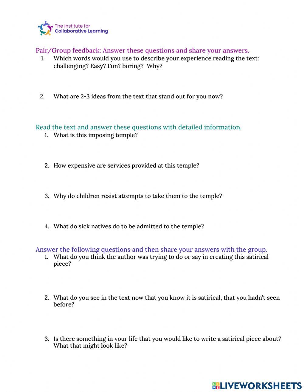 Reading Comprehension Sample Lesson MEP Webinar