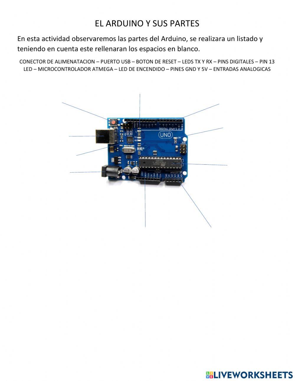El arduino y sus partes worksheet | Live Worksheets