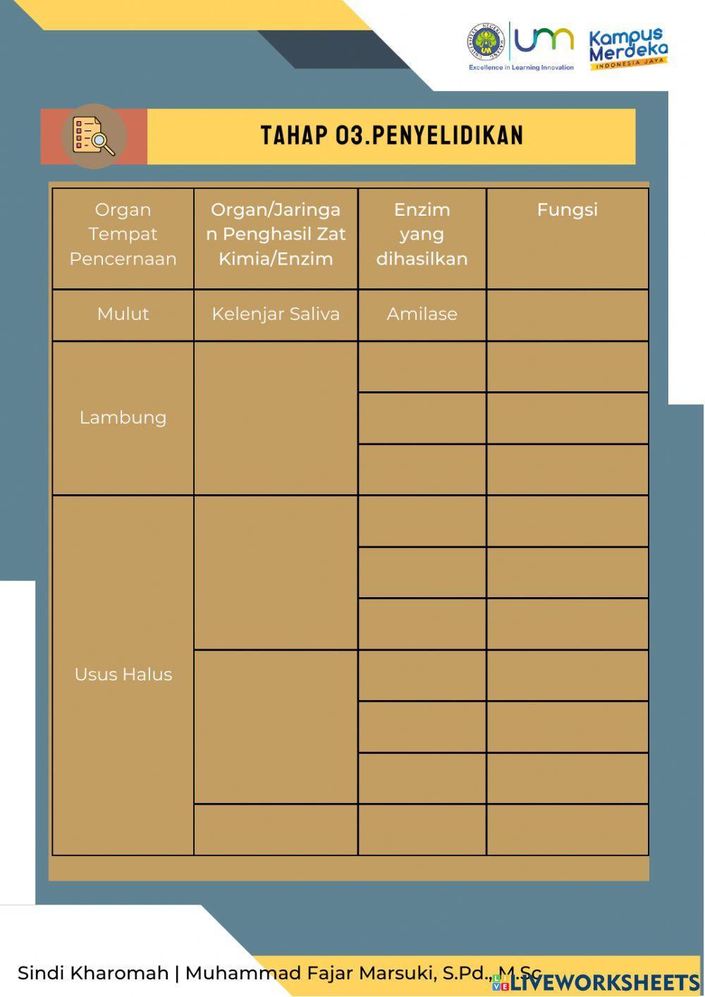 Lkpd pembelajaran 3 sistem pencernaan manusia kelas viii