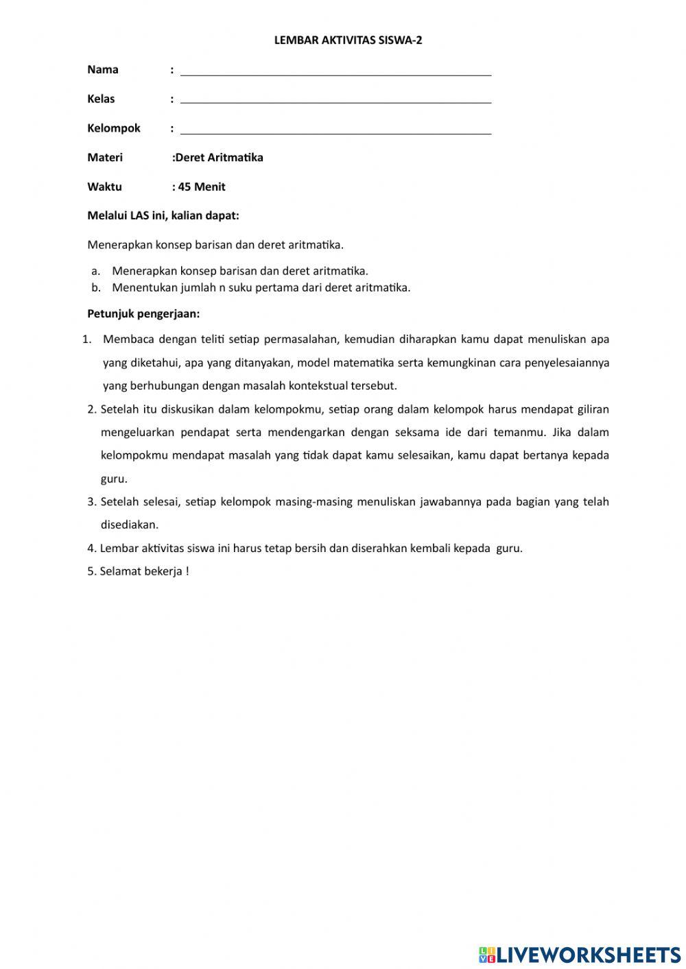 LKS 2 Barisan dan Deret