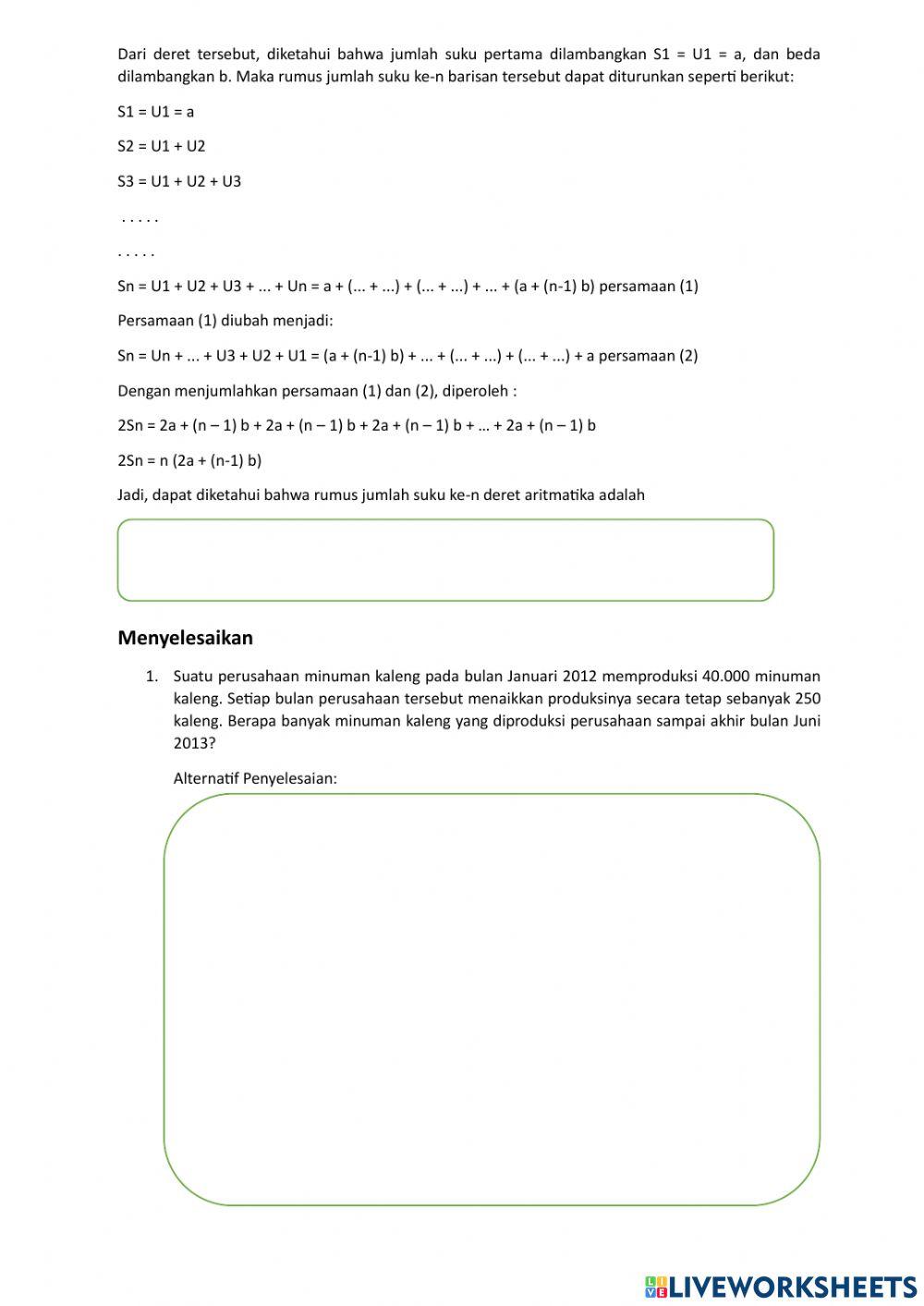 LKS 2 Barisan dan Deret