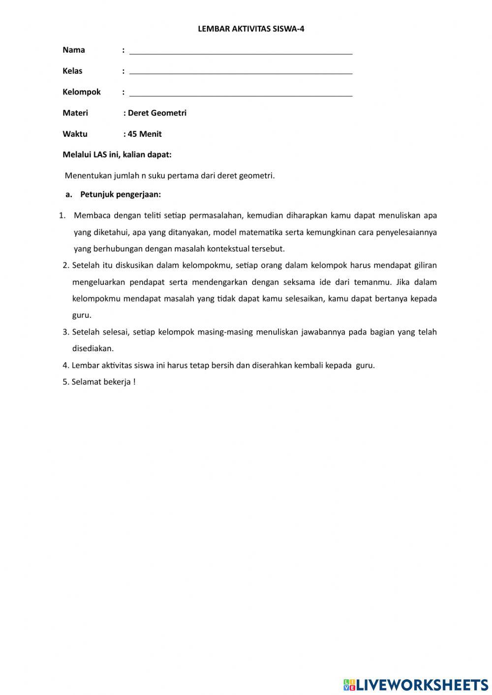 LKS 4 Barisan dan deret