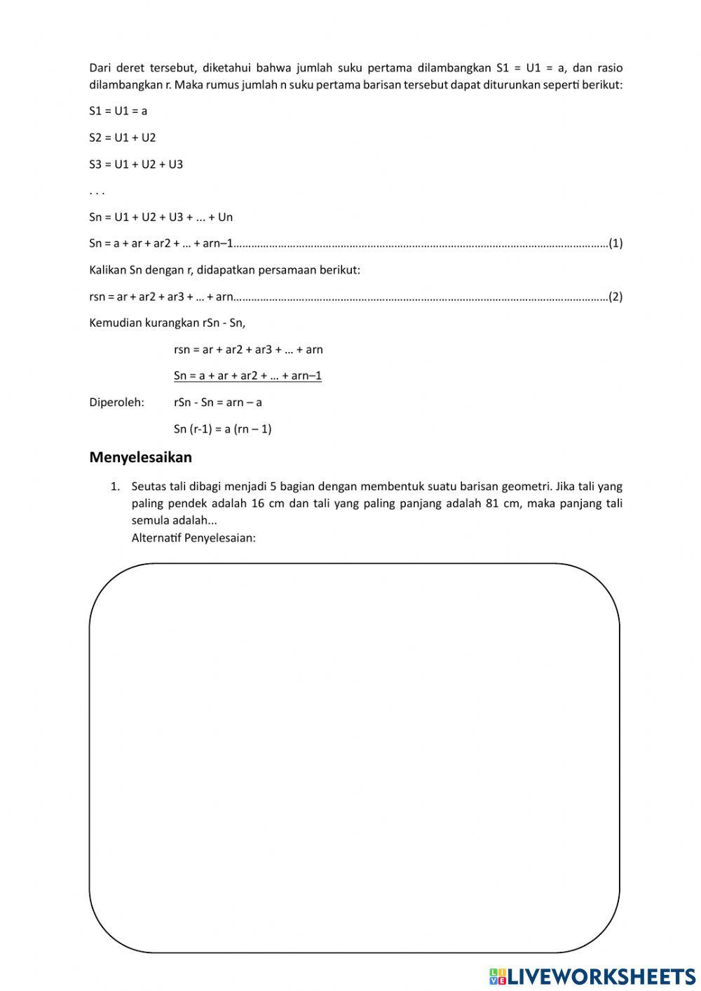 LKS 4 Barisan dan deret