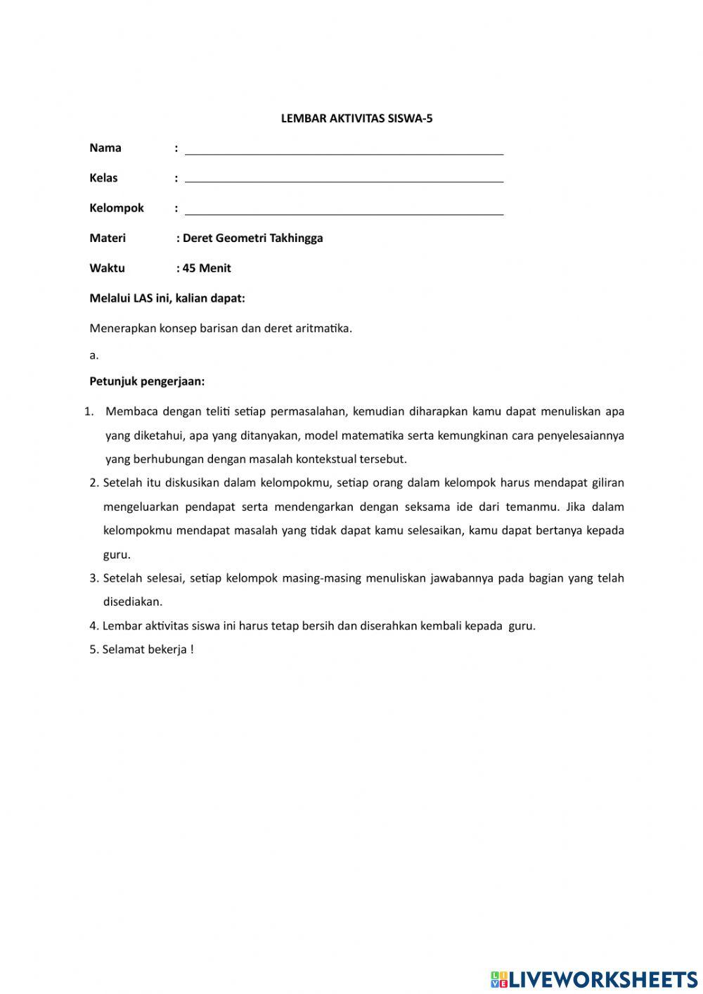 LKS 5 barisan dan deret