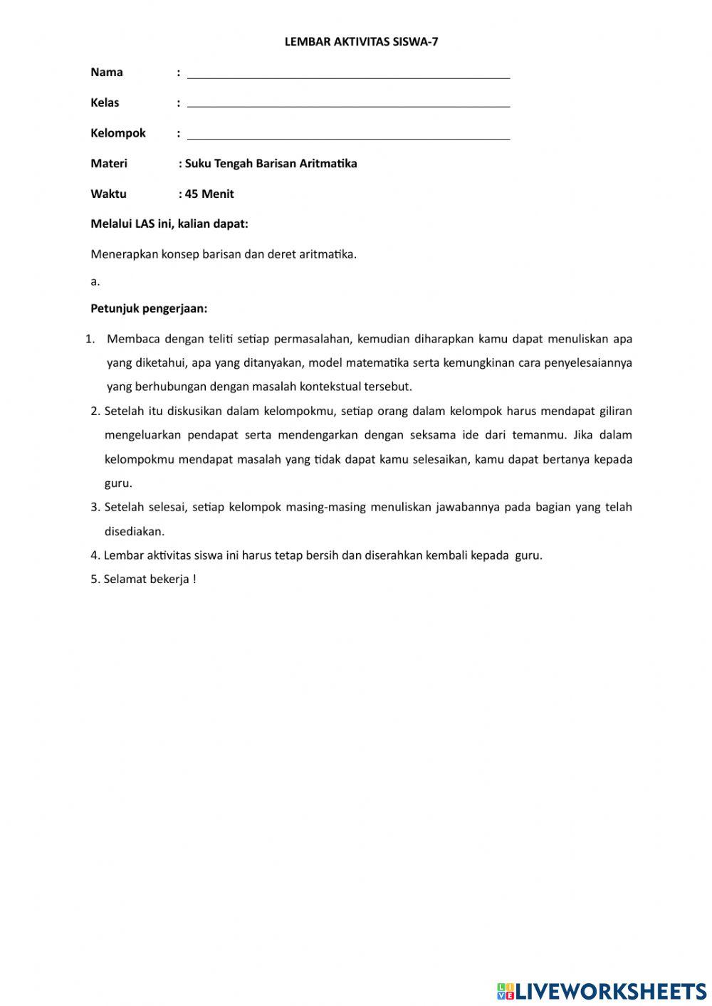 LKS 7 Barisan dan Deret