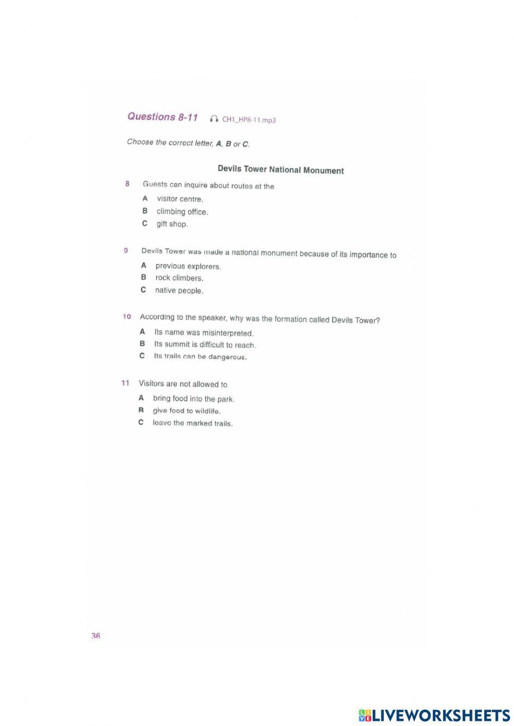 HACKERS IELTS LISTENING - Multiple choice (1)