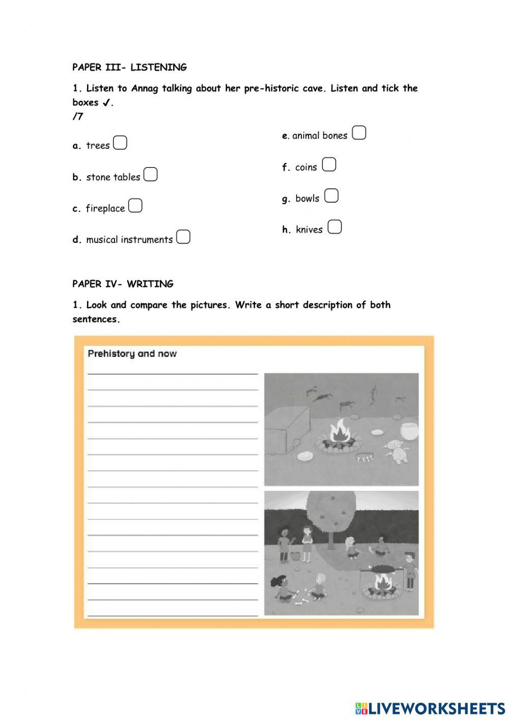 Fourth grade. Mid - term exam. Units 6 to 8