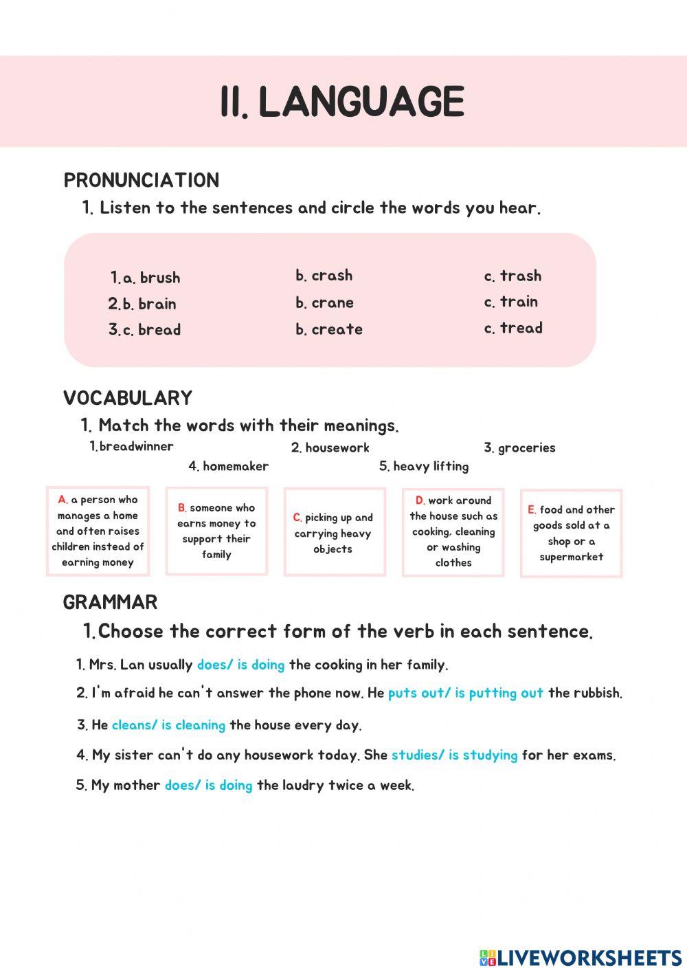 CALT TA2101 LANGUAGE NGUYEN PHUONG LOAN online exercise for