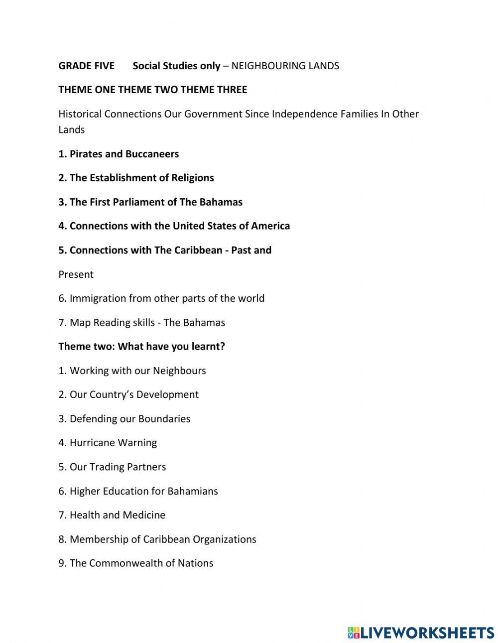 Social studies pacing guide 2023 online exercise for live worksheets
