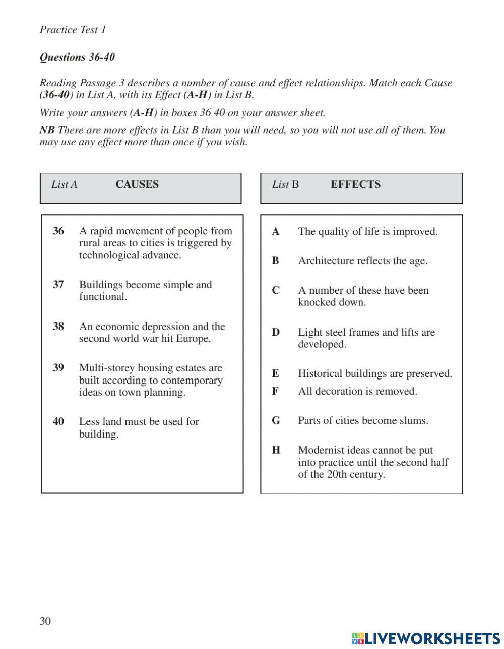 Ielts Rading Exercise 1