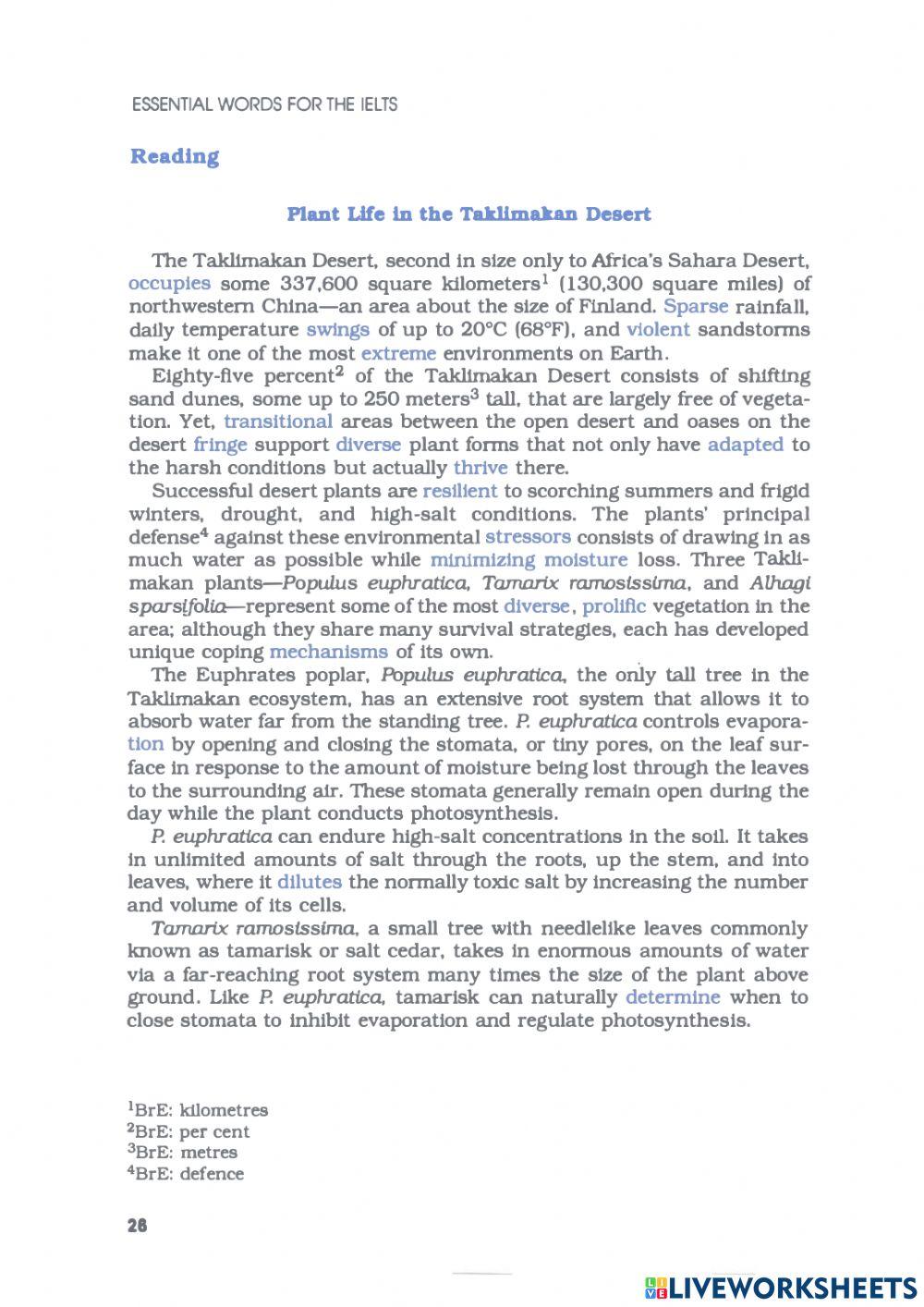 Barron's IELTS - Unit 1.3 - The Natural World