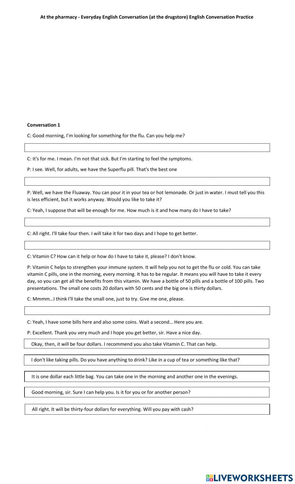 At the pharmacy - Everyday English Conversations
