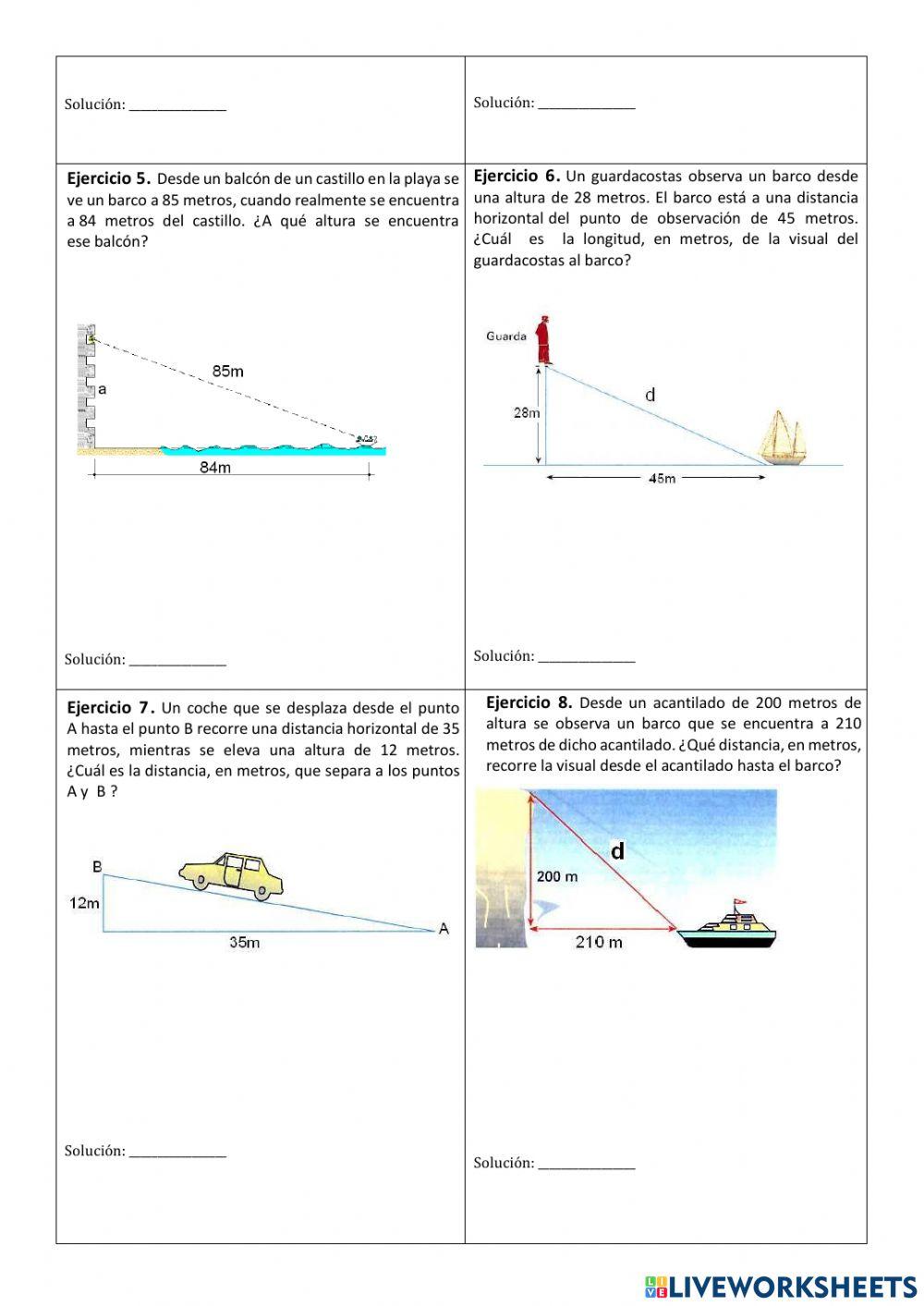 Aplicación de Pitágoras en problemas reales