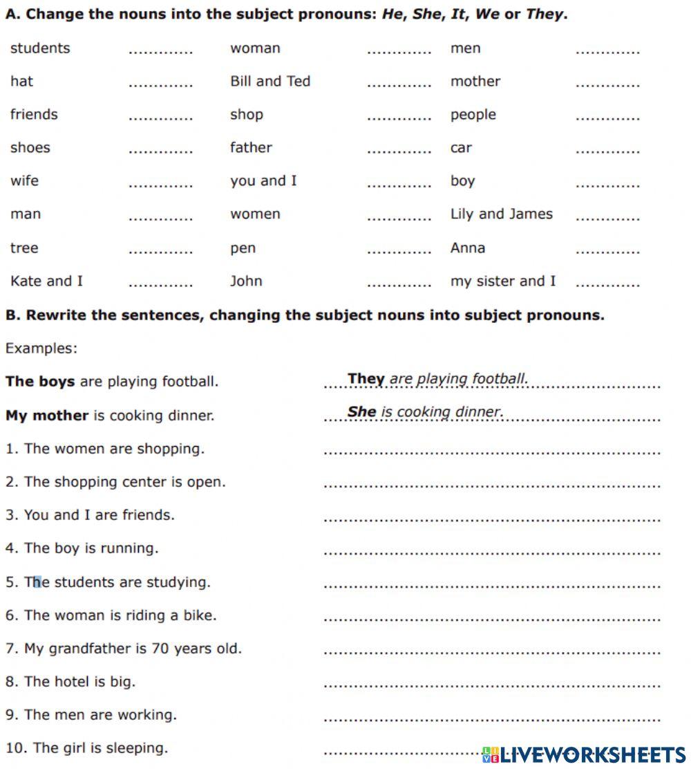 Subject pronouns