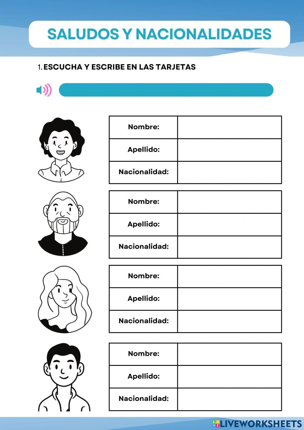 Saludos y Nacionalidades