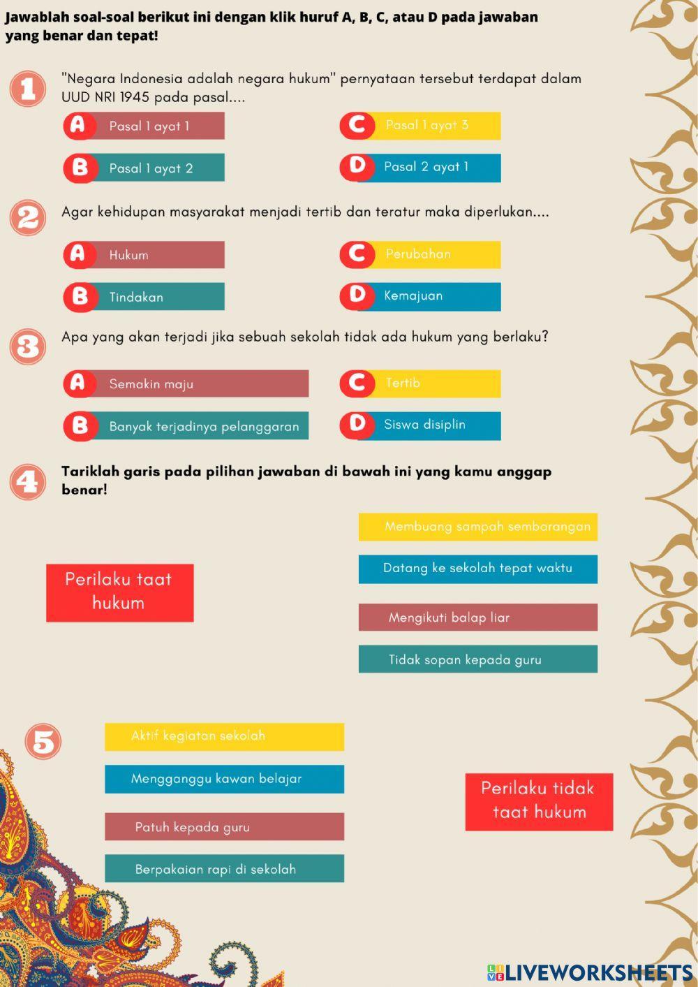 Asesmen PPKn Indonesia Sebagai Negara Hukum