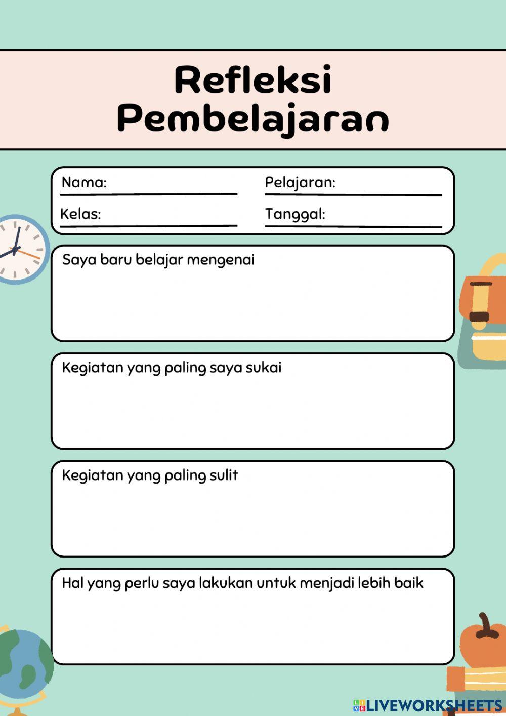 Lembar refleksi pembelajaran online exercise for live 46 off